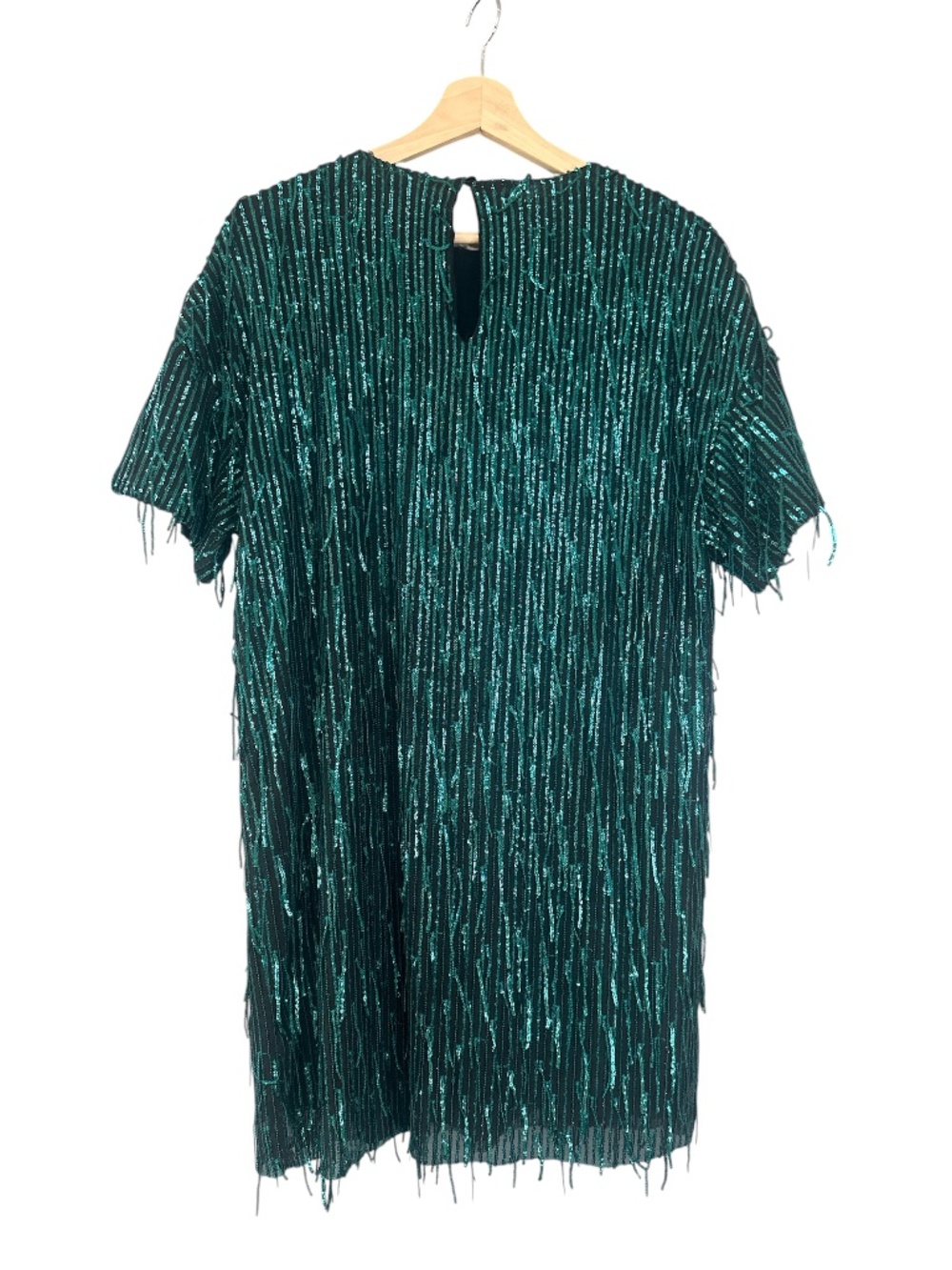 Zara Emerald Green Sequin Fringe Mini Dress - Picture 8 of 12